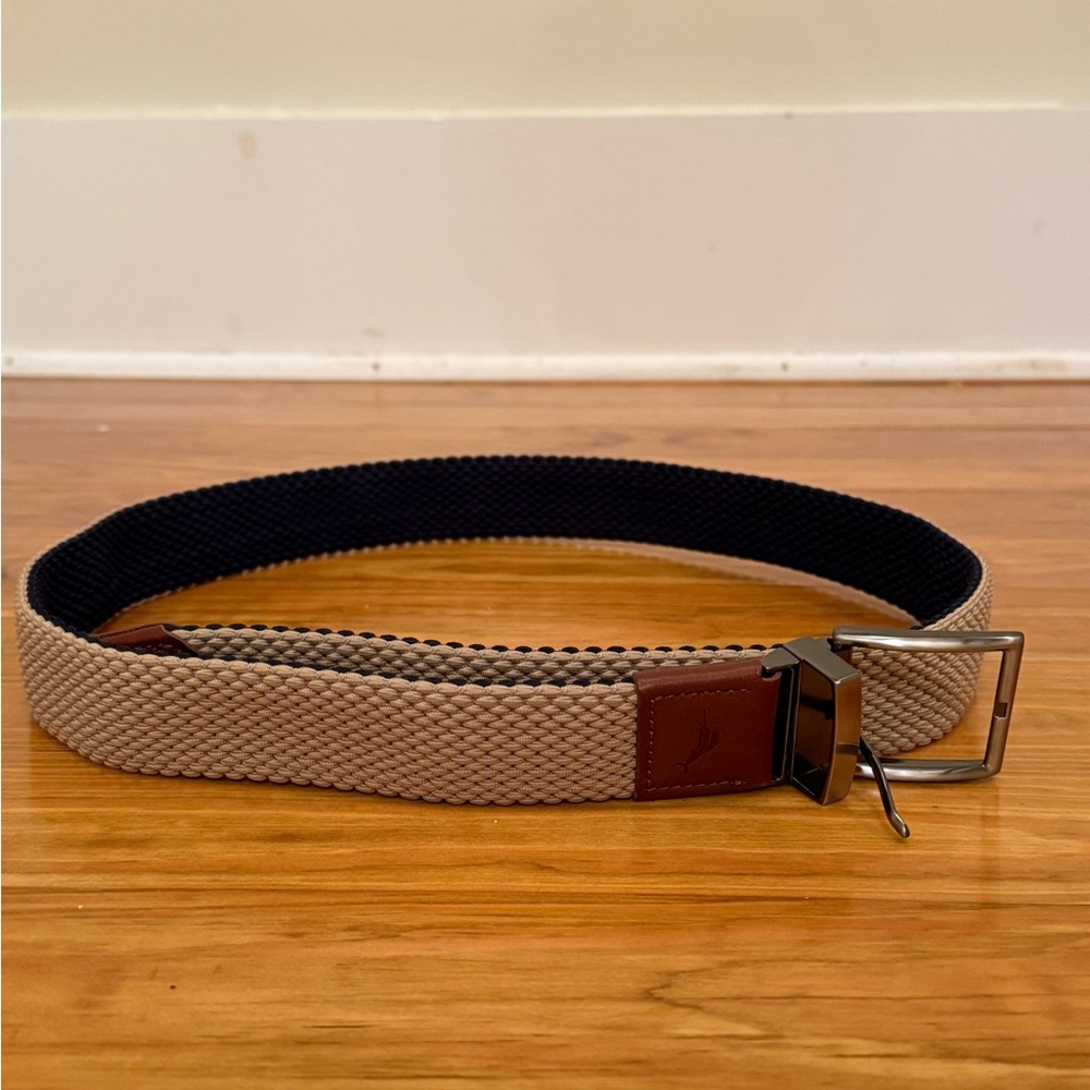 Men's Tommy Bahama Tan and Blue Woven Belt 44.5 inches long